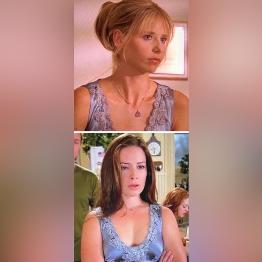 Super Rare Silk Embroidered Tank Top ASO Buffy in BTVS + Piper in Charmed